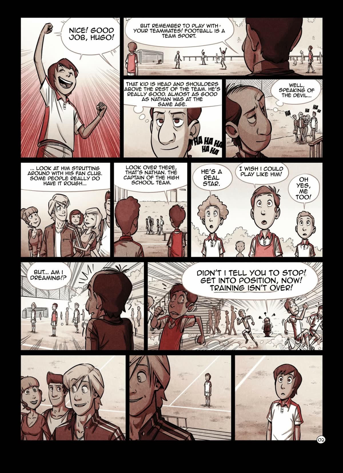 Página de cómic traducida con IA, conservando el arte original